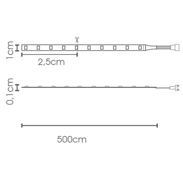 Fita Led 12v IP20 4,8w 2835 176leds 5 Metros