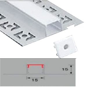 Perfil LED Sobrepor No Frame Linear 15mm x 15mm